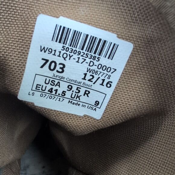 Jungle Combat Boots Mens 9.5 R Brown Leather Military Vibram Soles 2017 USA Made - Picture 2 of 13